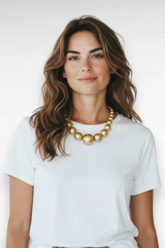 mat gouden bollen ketting