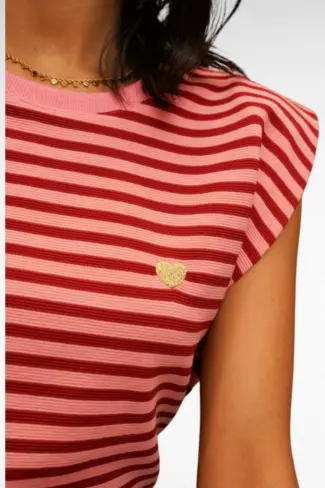Alternative view of Streep Top Roze Rood