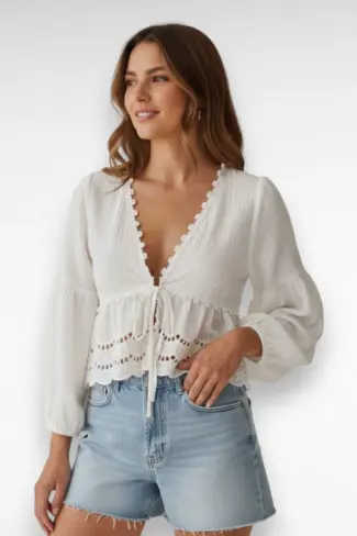 witte blouse