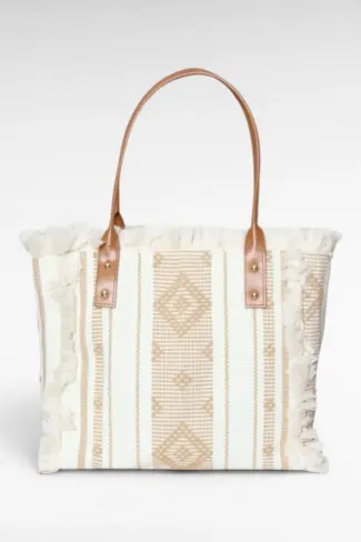 Strandtas Ruffle Beige