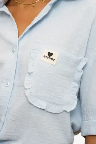 Alternative view of Blouse licht blauw Amour