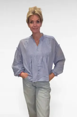 blauwe blouse