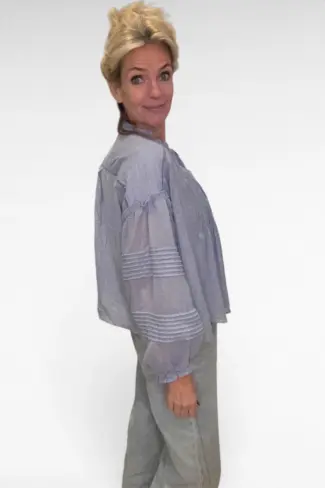 Alternative view of Wijde Blouse Blauw