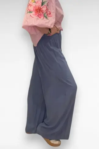 Alternative view of Viscose wijde broek Blauw