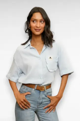 licht blauwe blouse