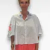 blauwe blouse