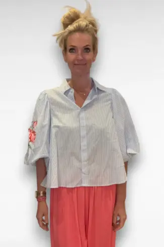 blauwe blouse