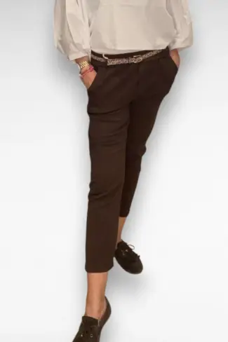 bruine stretch broek