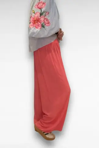 Alternative view of Viscose wijde broek Roze