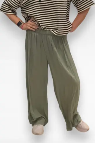 wijde groene broek