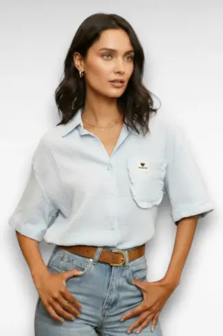 licht blauwe blouse