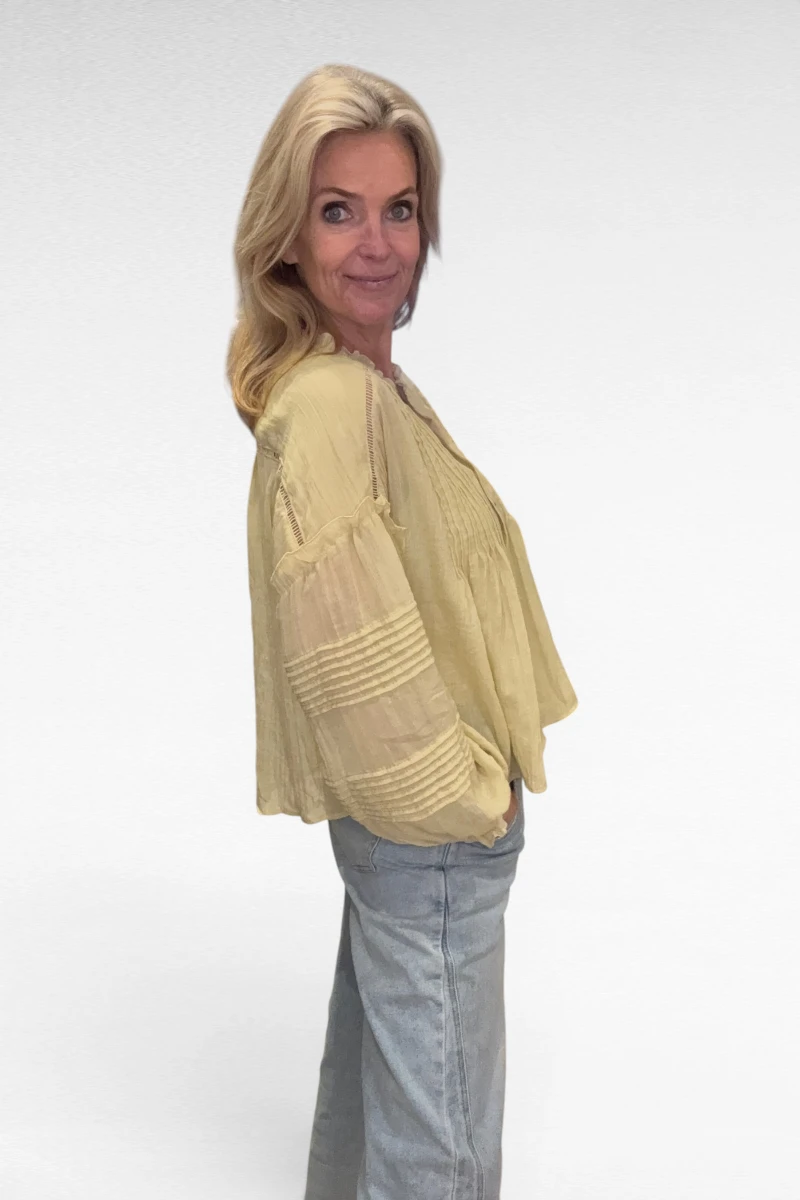 Wijde Blouse Geel - Afbeelding 2