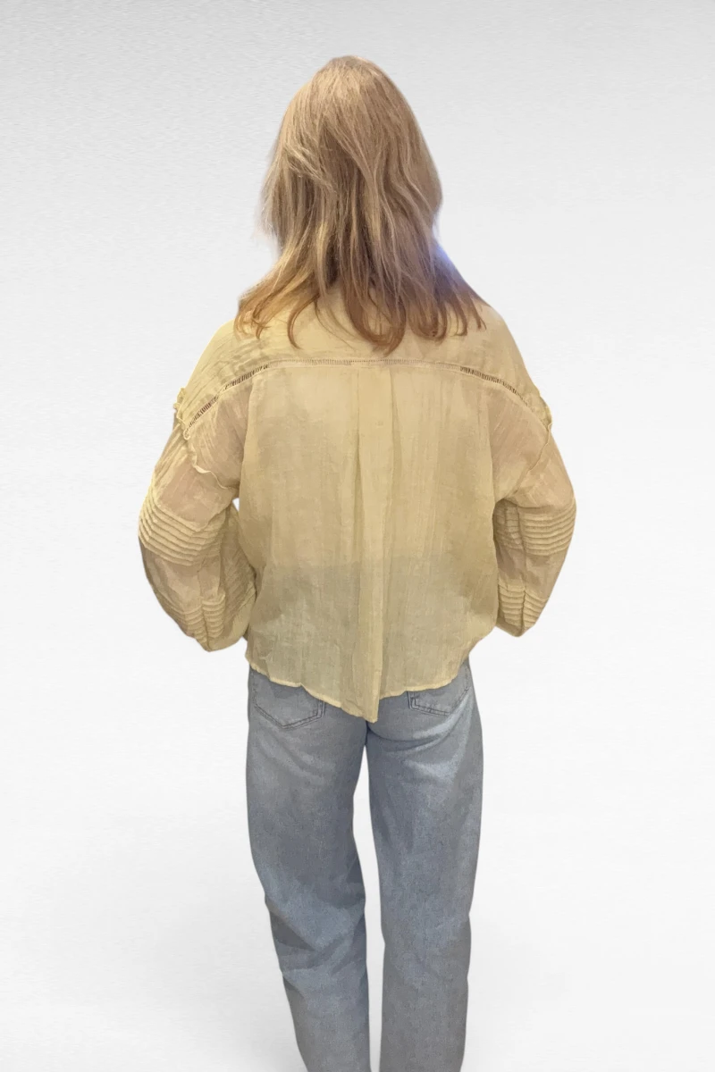 Wijde Blouse Geel - Afbeelding 3