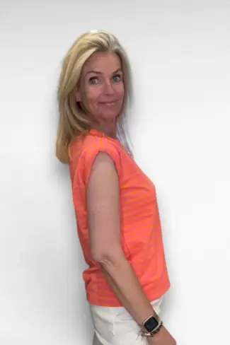 Alternative view of Roze Oranje gestreepte top