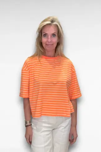 oranje streep shirt