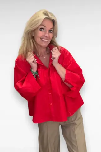 Alternative view of Wijde blouse Rood