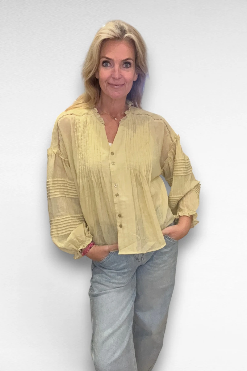 lime gele blouse