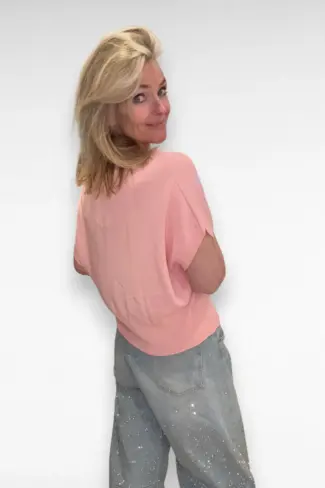 Alternative view of Top korte vlindermouw Roze