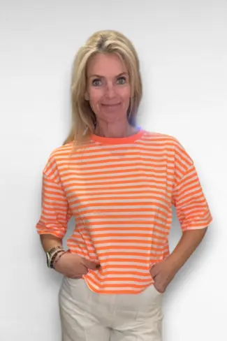 oranje wit shirt