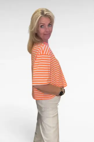 Alternative view of Streep Shirt Oranje Wit