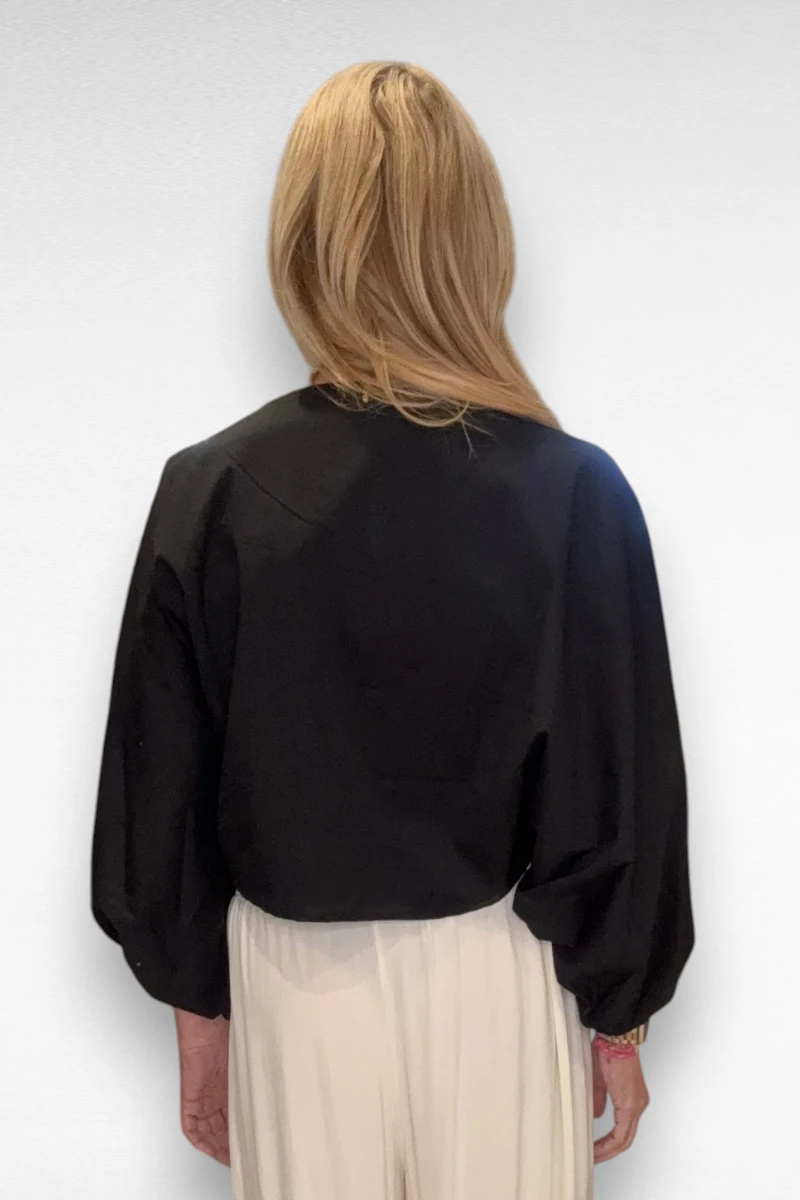 Pof Blouse Cropped Zwart - Afbeelding 3