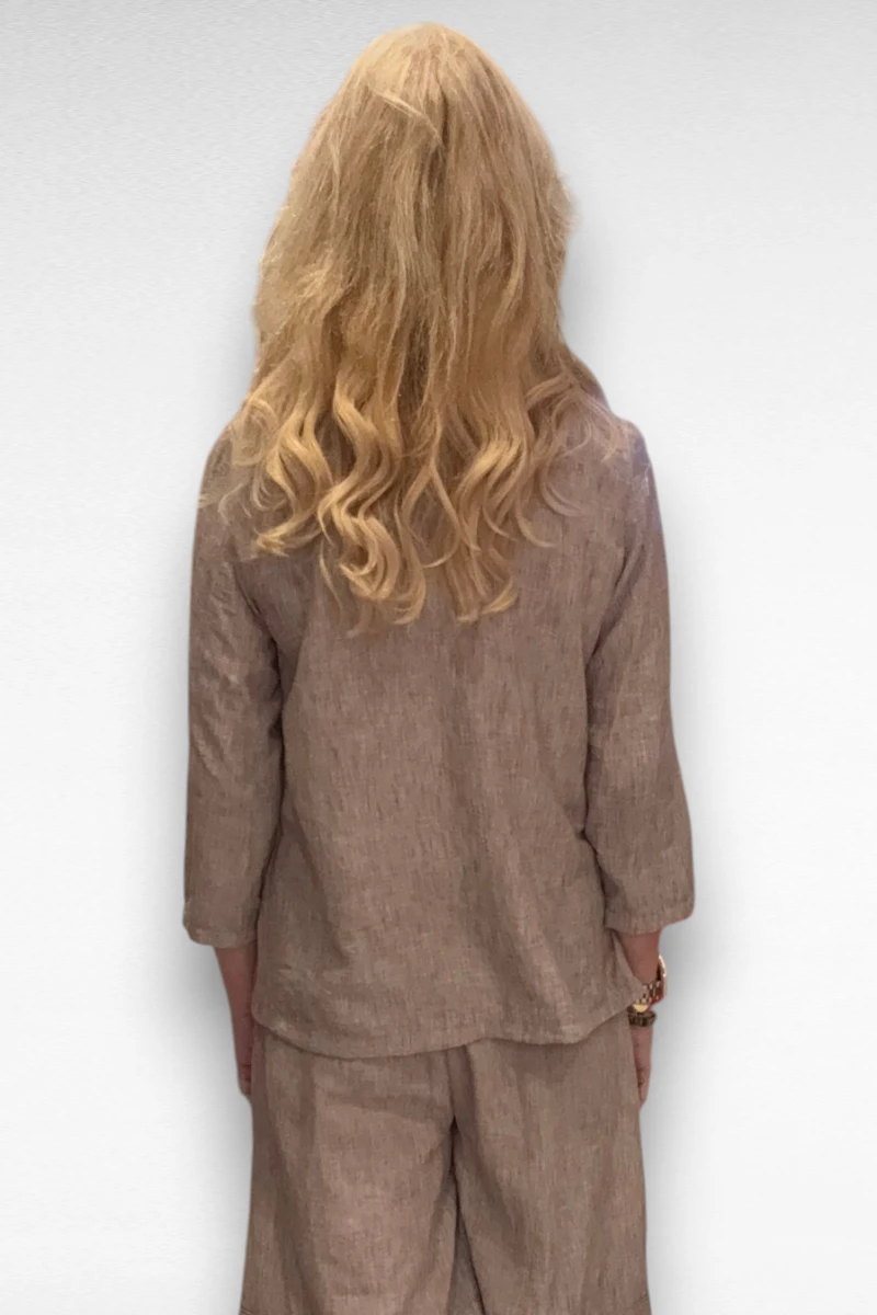 Zomer Blazer linnen look Bruin - Afbeelding 3