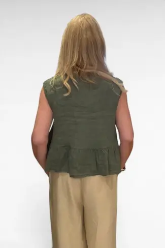 Alternative view of Linnen Gilet Khaki