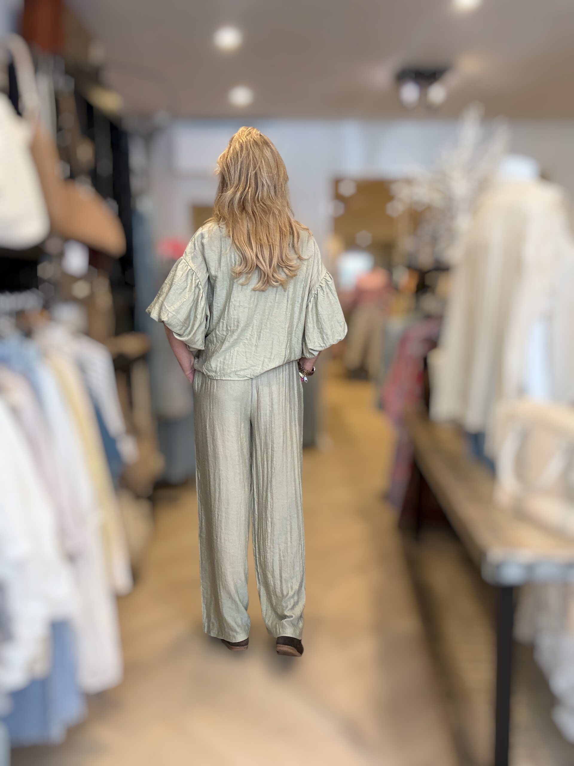 Set Pof Blouse + Broek Groen - Afbeelding 4