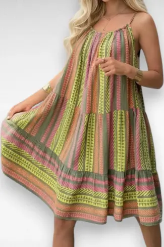 groene print jurk