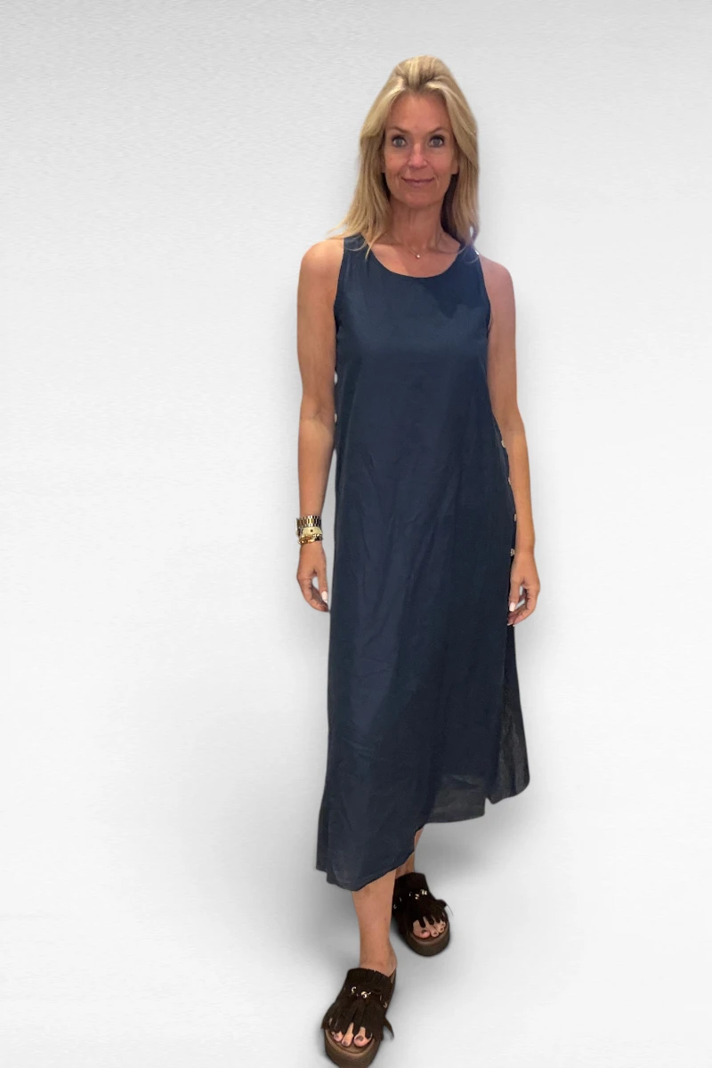Knopen jurk Marine - Afbeelding 4