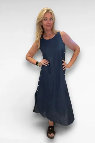 blauwe jurk