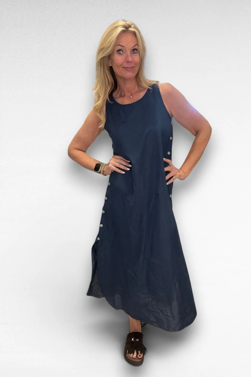 blauwe jurk