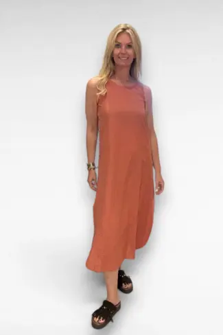 zalm roest kleur jurk
