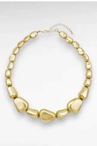 Alternative view of mat gouden stenen ketting
