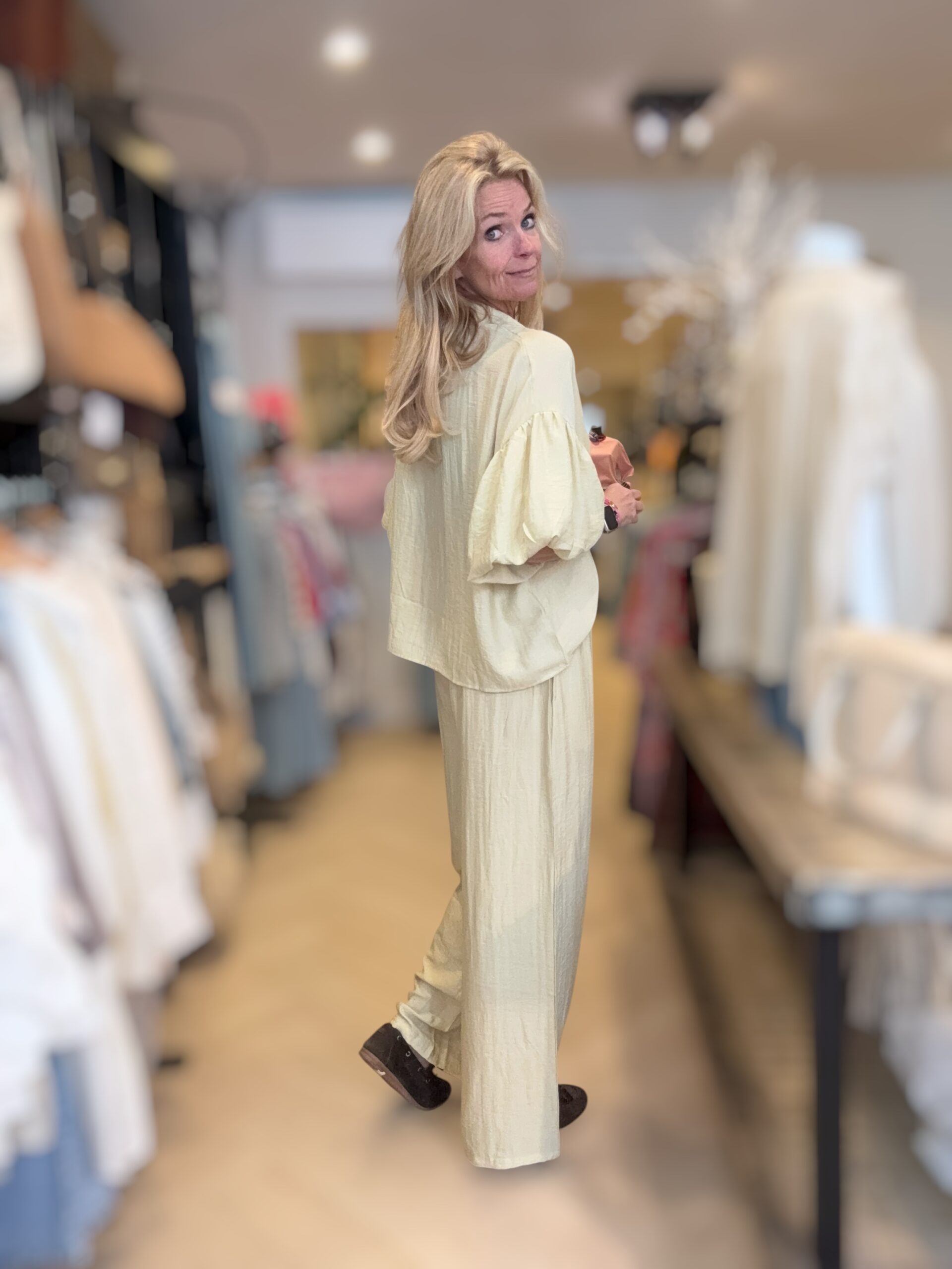 Set Pof Blouse + Broek Geel - Afbeelding 2