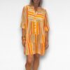 oranje streep jurk