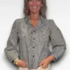 blauwe ruit blouse met hartjes