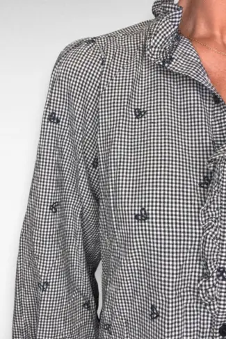 Alternative view of Blauwe Ruit Blouse hartjes
