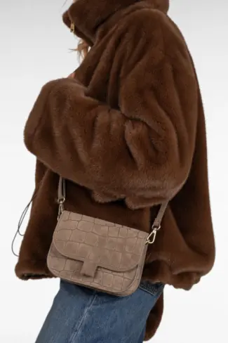 Alternative view of Crossbody Tas Croco Taupe