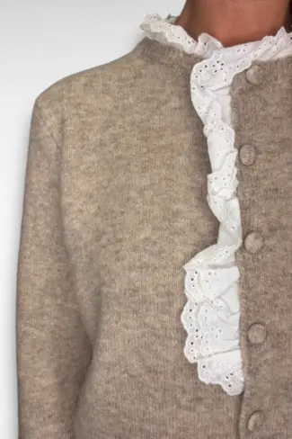 Alternative view of Beige vest met Broderie