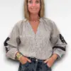 blauwe ruit blouse