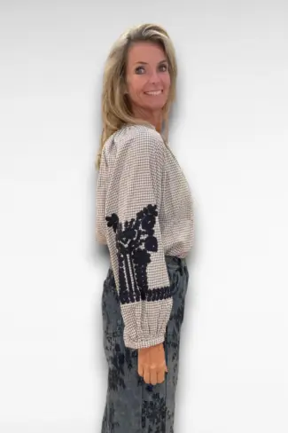 Alternative view of Geruite Blouse Blauw