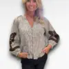 bruine ruit blouse