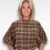 bruine korte blouse