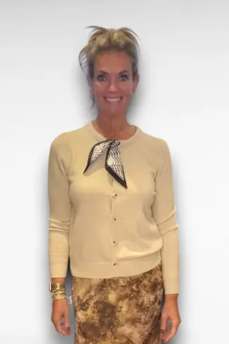 Alternative view of Beige Vest met Sjaal