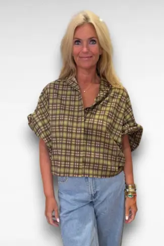 geruite blouse groen