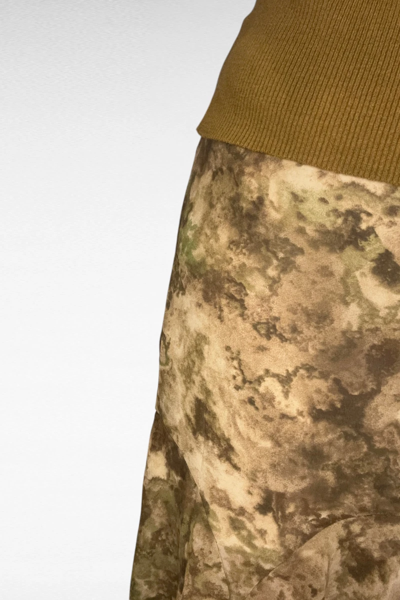 Lange Groene Rok met Print - Afbeelding 3