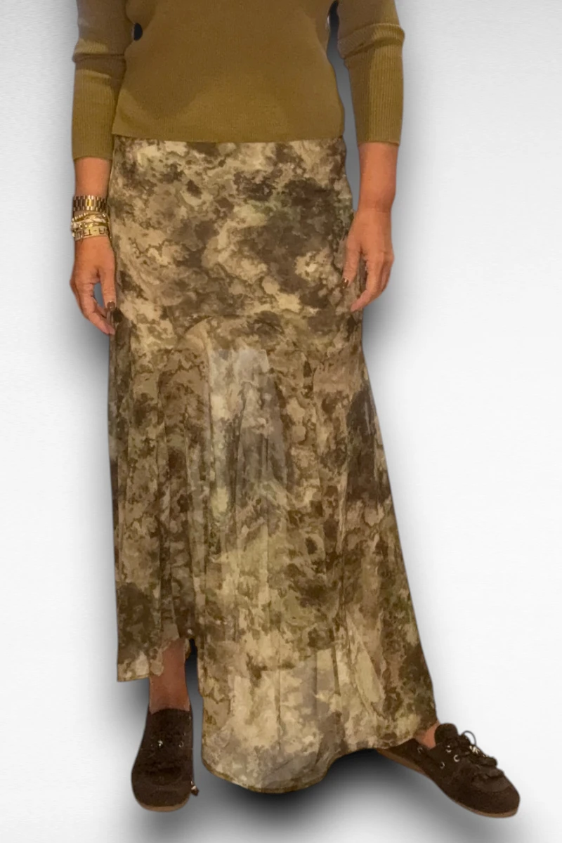groene print rok