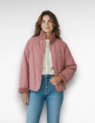 Alternative view of Jas Reversibel Oud Roze