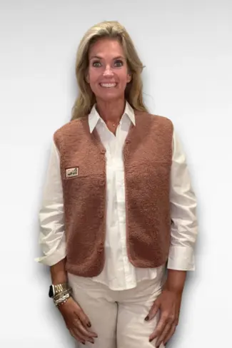 oud roze teddy gilet